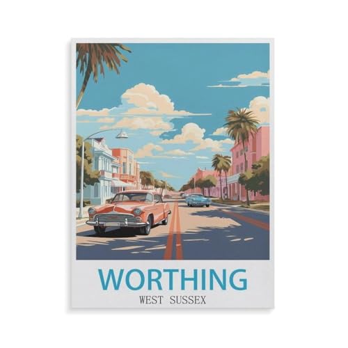 1000 Teile Puzzle，Worthing West Sussex，Für Kinder Und Erwachsene Papier Personalisiertes Puzzle-Spaß-Spiel（38x26cm）-GW60 von YYHMKBYY