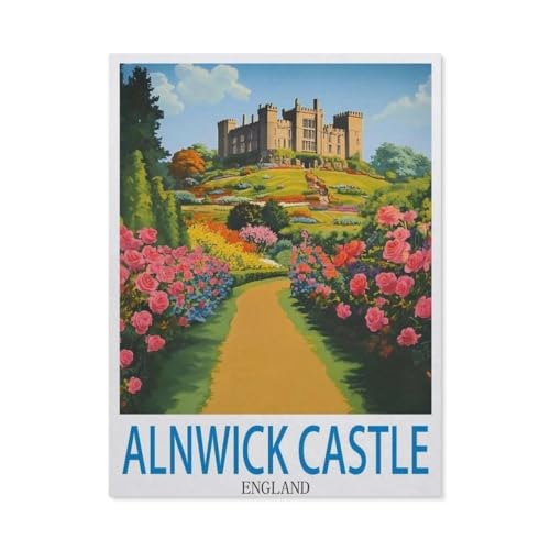 1000 Teile Puzzle Für Erwachsene Und Kinder，Alnwick Schloss England，Stressabbau Herausforderung Bodenpuzzle DIY Home Wanddekoration（38x26cm）-FC96 von YYHMKBYY