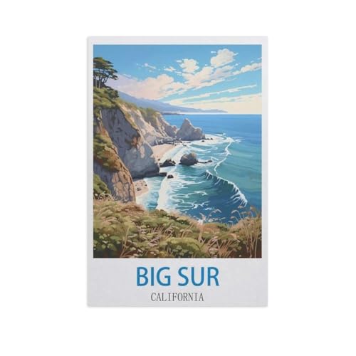 1000 Teile Puzzle Für Erwachsene Und Kinder，Big Sur, Kalifornien，Stressabbau Herausforderung Bodenpuzzle DIY Home Wanddekoration（50x70cm）-GE9 von YYHMKBYY