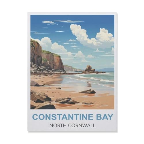 1000 Teile Puzzle Für Erwachsene Und Kinder，Constantine Bay North Cornwall，Stressabbau Herausforderung Bodenpuzzle DIY Home Wanddekoration（38x26cm）-ET50 von YYHMKBYY