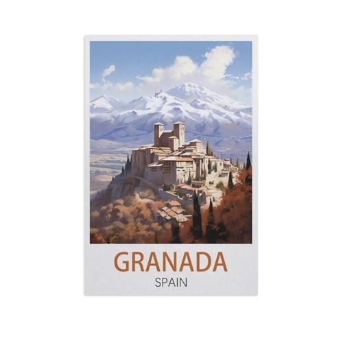 1000 Teile Puzzle Für Erwachsene Und Kinder，Granada, Spanien，Stressabbau Herausforderung Bodenpuzzle DIY Home Wanddekoration（50x70cm）-AN100 von YYHMKBYY