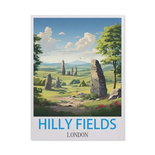 1000 Teile Puzzle Für Erwachsene Und Kinder，Hilly Fields, London，Stressabbau Herausforderung Bodenpuzzle DIY Home Wanddekoration（75x50cm）-DK94 von YYHMKBYY