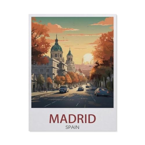 1000 Teile Puzzle Für Erwachsene Und Kinder，Madrid, Spanien, Landschaft，Stressabbau Herausforderung Bodenpuzzle DIY Home Wanddekoration（50x70cm）-DW68 von YYHMKBYY