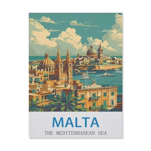 1000 Teile Puzzle Für Erwachsene Und Kinder，Malta, Mittelmeer，Stressabbau Herausforderung Bodenpuzzle DIY Home Wanddekoration（38x26cm）-DO59 von YYHMKBYY