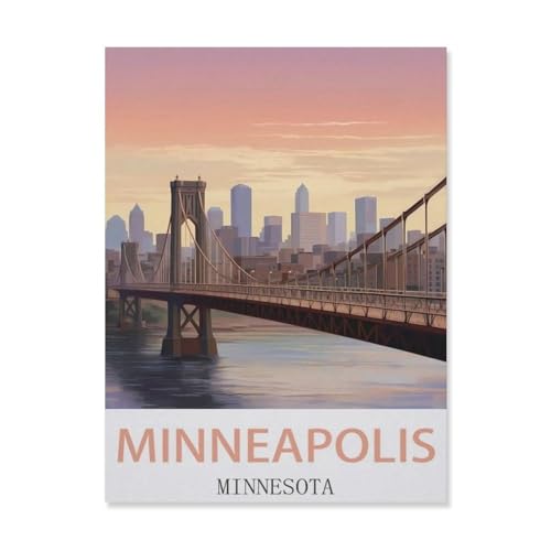 1000 Teile Puzzle Für Erwachsene Und Kinder，Minneapolis, Minnesota，Stressabbau Herausforderung Bodenpuzzle DIY Home Wanddekoration（38x26cm）-EJ15 von YYHMKBYY