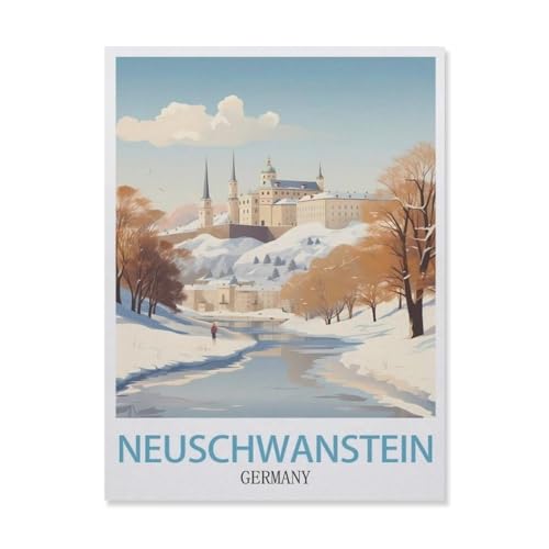 1000 Teile Puzzle Für Erwachsene Und Kinder，Neuschwanstein, Deutschland，Stressabbau Herausforderung Bodenpuzzle DIY Home Wanddekoration（75x50cm）-DN86 von YYHMKBYY