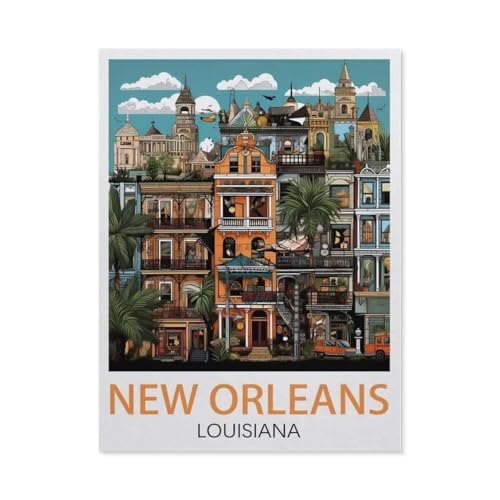1000 Teile Puzzle Für Erwachsene Und Kinder，New Orleans, Louisiana，Stressabbau Herausforderung Bodenpuzzle DIY Home Wanddekoration（75x50cm）-AD83 von YYHMKBYY