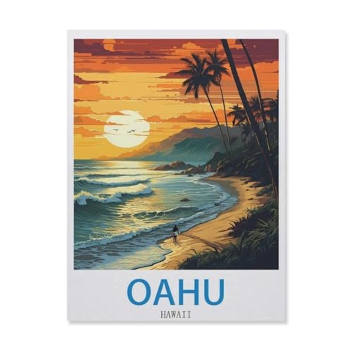 1000 Teile Puzzle Für Erwachsene Und Kinder，Oahu, Hawaii，Stressabbau Herausforderung Bodenpuzzle DIY Home Wanddekoration（38x26cm）-EI29 von YYHMKBYY