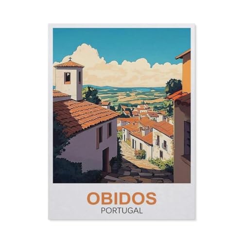 1000 Teile Puzzle Für Erwachsene Und Kinder，Obidos Portugal，Stressabbau Herausforderung Bodenpuzzle DIY Home Wanddekoration（38x26cm）-FA1 von YYHMKBYY