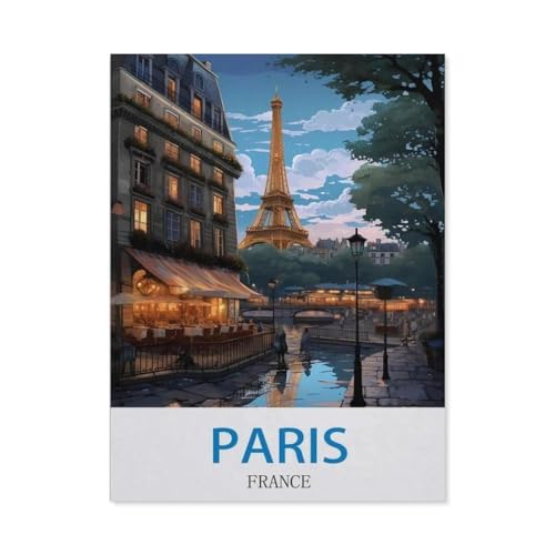 1000 Teile Puzzle Für Erwachsene Und Kinder，Paris, Frankreich – Vintage Reiseplakate，Stressabbau Herausforderung Bodenpuzzle DIY Home Wanddekoration（38x26cm）-CU6 von YYHMKBYY