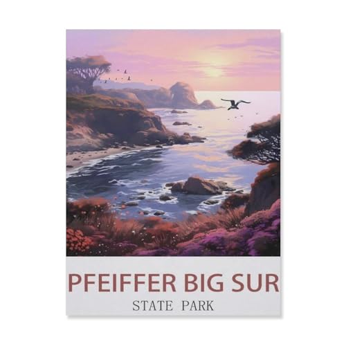 1000 Teile Puzzle Für Erwachsene Und Kinder，Pfeiffer Big Sur State Park，Stressabbau Herausforderung Bodenpuzzle DIY Home Wanddekoration（38x26cm）-EF37 von YYHMKBYY