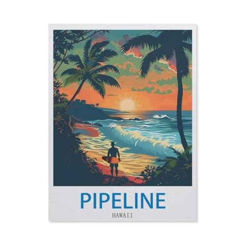 1000 Teile Puzzle Für Erwachsene Und Kinder，Pipeline, Hawaii，Stressabbau Herausforderung Bodenpuzzle DIY Home Wanddekoration（50x70cm）-CI35 von YYHMKBYY