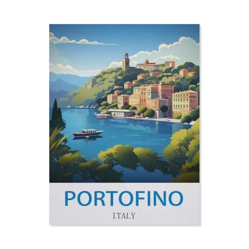 1000 Teile Puzzle Für Erwachsene Und Kinder，Portofino, Italien，Stressabbau Herausforderung Bodenpuzzle DIY Home Wanddekoration（50x70cm）-DG53 von YYHMKBYY