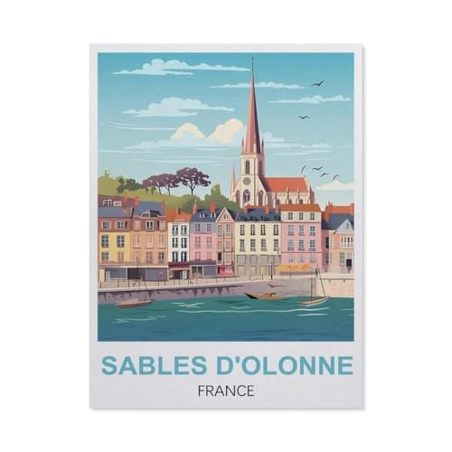 1000 Teile Puzzle Für Erwachsene Und Kinder，Sables-d'Olonne, Frankreich，Stressabbau Herausforderung Bodenpuzzle DIY Home Wanddekoration（75x50cm）-EM80 von YYHMKBYY