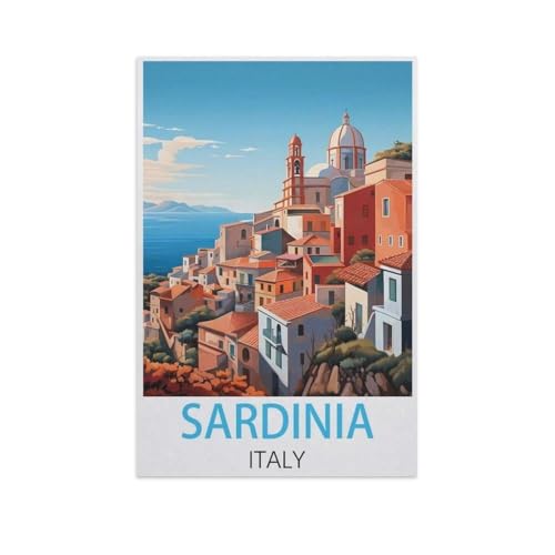 1000 Teile Puzzle Für Erwachsene Und Kinder，Sardinien Italien，Stressabbau Herausforderung Bodenpuzzle DIY Home Wanddekoration（38x26cm）-FT8 von YYHMKBYY