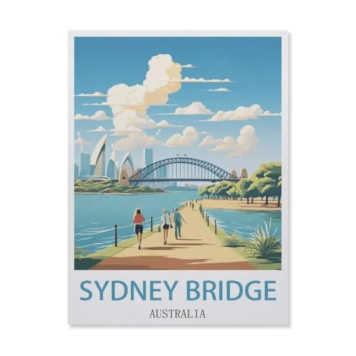 1000 Teile Puzzle Für Erwachsene Und Kinder，Sydney Harbour Bridge, Australien, See，Stressabbau Herausforderung Bodenpuzzle DIY Home Wanddekoration（50x70cm）-DT73 von YYHMKBYY