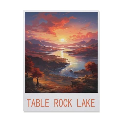 1000 Teile Puzzle Für Erwachsene Und Kinder，Table Rock Lake，Stressabbau Herausforderung Bodenpuzzle DIY Home Wanddekoration（38x26cm）-FN21 von YYHMKBYY