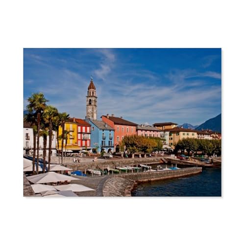 1000 Teile Puzzle Für Erwachsene Und Kinder，Tessin - Schweiz，Stressabbau Herausforderung Bodenpuzzle DIY Home Wanddekoration（38x26cm）-AQ19 von YYHMKBYY