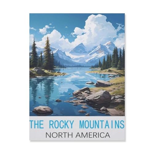1000 Teile Puzzle Für Erwachsene Und Kinder，The Rocky Mountains North，Stressabbau Herausforderung Bodenpuzzle DIY Home Wanddekoration（75x50cm）-FL75 von YYHMKBYY