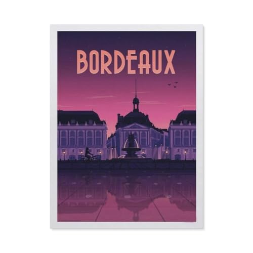 1000 Teile Puzzle Für Erwachsene Und Kinder，Vintage Bordeaux Reiseposter Frankreich，Stressabbau Herausforderung Bodenpuzzle DIY Home Wanddekoration（75x50cm）-BO55 von YYHMKBYY