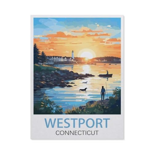 1000 Teile Puzzle Für Erwachsene Und Kinder，Westport Connecticut Sunset，Stressabbau Herausforderung Bodenpuzzle DIY Home Wanddekoration（38x26cm）-EW36 von YYHMKBYY