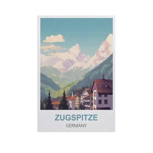 1000 Teile Puzzle Für Erwachsene Und Kinder，Zugspitze, Deutschland，Stressabbau Herausforderung Bodenpuzzle DIY Home Wanddekoration（75x50cm）-FW76 von YYHMKBYY