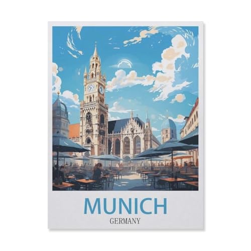 1000 Teile Puzzle Holz，München, Deutschland, Straße，Kreative Schwierige Puzzles Pädagogisches Stressfreisetzung Spielzeug Für Erwachsene Kinder，Haus Dekoration Geschenk（75x50cm）-DV13 von YYHMKBYY