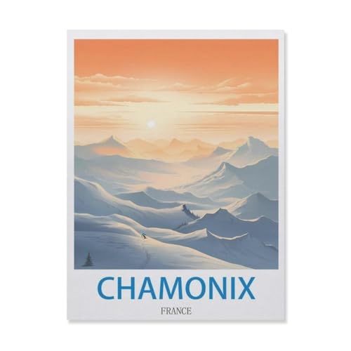 1000 Teile Puzzle Papier，Chamonix, Frankreich，Kreative Schwierige Puzzles Pädagogisches Stressfreisetzung Spielzeug Für Erwachsene Kinder，Haus Dekoration Geschenk（38x26cm）-EJ82 von YYHMKBYY