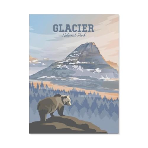 1000 Teile Puzzle Papier，Glacier National Park，Kreative Schwierige Puzzles Pädagogisches Stressfreisetzung Spielzeug Für Erwachsene Kinder，Haus Dekoration Geschenk（50x70cm）-BK81 von YYHMKBYY