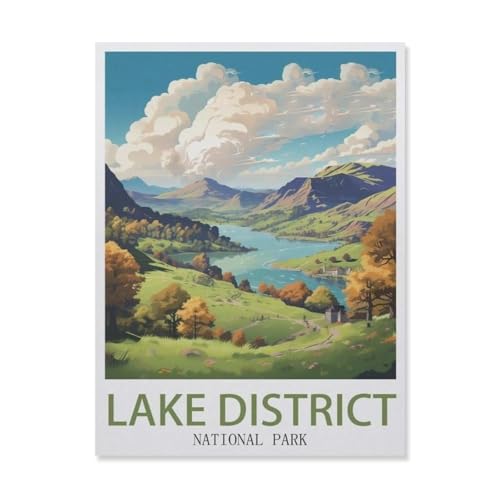 1000 Teile Puzzle Papier，Lake District Nationalpark, England, Berg，Kreative Schwierige Puzzles Pädagogisches Stressfreisetzung Spielzeug Für Erwachsene Kinder，Haus Dekoration Geschenk（38x26cm）-DU40 von YYHMKBYY