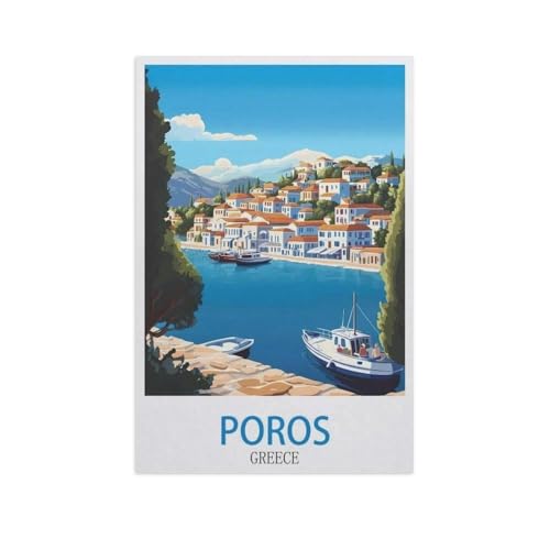1000 Teile Puzzle Papier，Poros, Griechenland，Kreative Schwierige Puzzles Pädagogisches Stressfreisetzung Spielzeug Für Erwachsene Kinder，Haus Dekoration Geschenk（50x70cm）-FX43 von YYHMKBYY