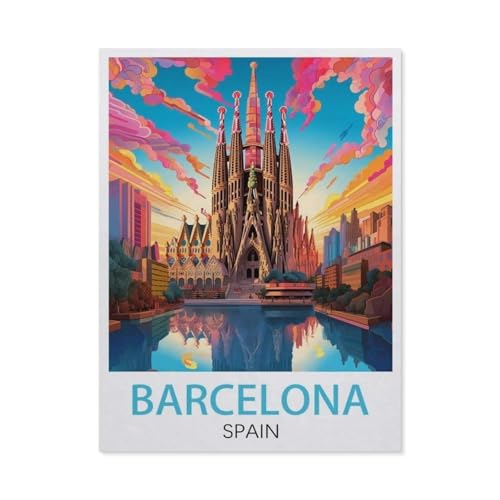 1000 Teile Puzzle für Kinder und Erwachsene, Spielzeug, Barcelona Spanien, intellektuelles Lernspiel für Erwachsene und Kinder, Stress, Heimdekoration, Puzzles (75 x 50 cm) - EX10 von YYHMKBYY