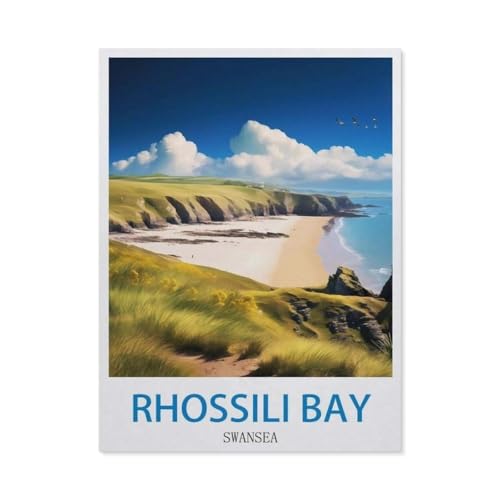 1000 Teile Puzzle für Kinder und Erwachsene, Spielzeug, Rhossili, Swansea, Intellektuelles Lernspiel für Erwachsene und Kinder, Stress, Heimdekoration Puzzles (75 x 50 cm) -DZ49 von YYHMKBYY