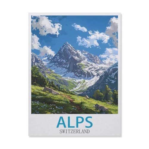 1000-teiliges Puzzle, Alpen Schweiz, Papierspielzeug, Lernspiel (38 x 26 cm), FD84 von YYHMKBYY