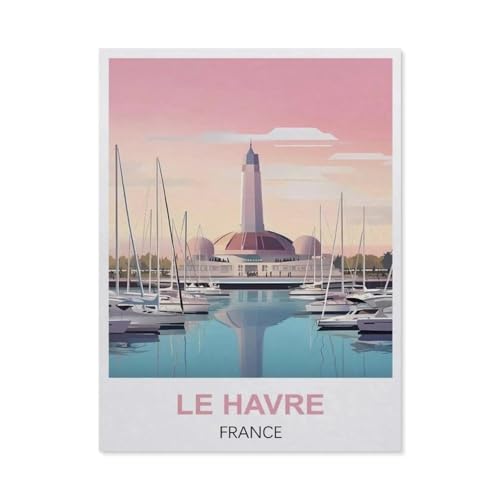 1000-teiliges Puzzle für Erwachsene, Le Havre Frankreich, klassisches Puzzle, schwieriges Puzzle, lustig, kreatives DIY-Spielzeug, Geschenke für Mädchen und Jungen, Familienspiele (50 x 70 cm) - EM85 von YYHMKBYY