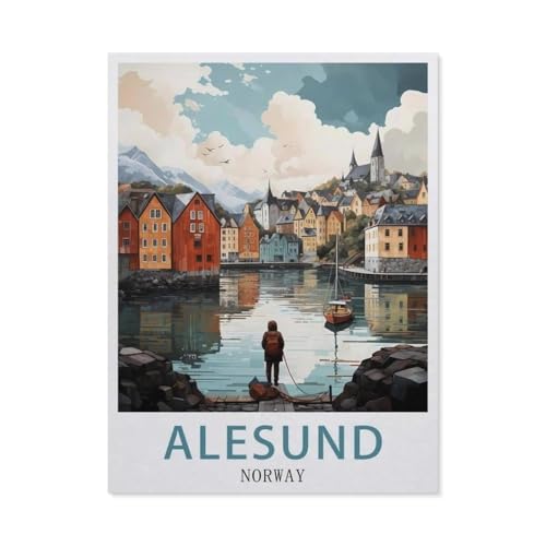 1000Pcs，Alesund Norwegen，Erwachsenen Dekompression Spiel Puzzle Studenten Spielzeug Für Kinder Weihnachten Geburtstagsgeschenke（50x70cm）-EV47 von YYHMKBYY