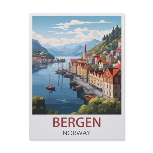 1000Pcs，Bergen, Norwegen，Jigsaw Adult Decompression Game Puzzle Studenten Spielzeug Für Kinder Weihnachten Geburtstagsgeschenke（75x50cm）-DR29 von YYHMKBYY