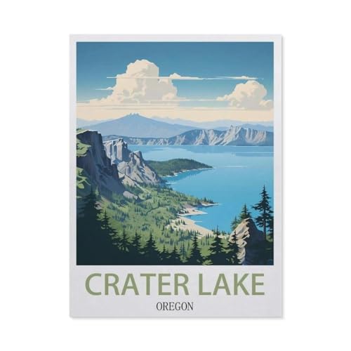 1000Pcs，Crater-Lake-Nationalpark Oregon Vintage Reiseplakat，Erwachsenen Dekompression Spiel Puzzle Studenten Spielzeug Für Kinder Weihnachten Geburtstagsgeschenke（50x70cm）-CF91 von YYHMKBYY