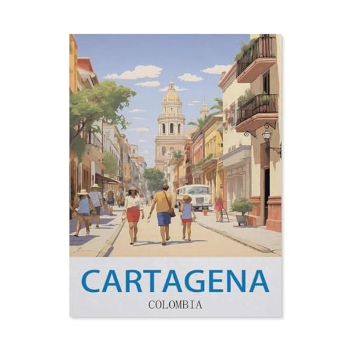 3D Puzzle DIY Kit Holz Spielzeug Einzigartiges Geschenk，Cartagena, Kolumbien – Vintage Reiseplakat， 3D Puzzle DIY Kit Holz Spielzeug Einzigartiges Geschenk（75x50cm）-DD59 von YYHMKBYY