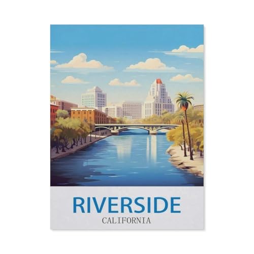 3D Puzzle DIY Kit Holz Spielzeug Einzigartiges Geschenk，Riverside, Kalifornien – Vintage Reiseplakat， 3D Puzzle DIY Kit Holz Spielzeug Einzigartiges Geschenk（75x50cm）-DF5 von YYHMKBYY