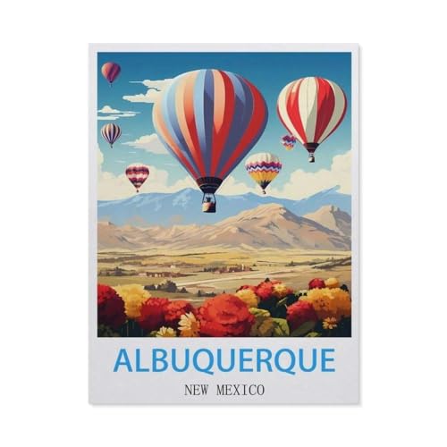 3D Puzzle DIY Kit Papier Spielzeug Einzigartiges Geschenk，Albuquerque New Mexico Vintage Reiseplakate，3D Puzzle DIY Kit Papier Spielzeug Einzigartiges Geschenk（38x26cm）-BW59 von YYHMKBYY