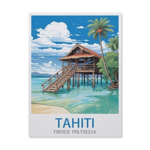 3D Puzzle DIY Kit Papier Spielzeug Einzigartiges Geschenk，Tahiti Küste, Französisch-Polynesien, See， 3D Puzzle DIY Kit Papier Spielzeug Einzigartiges Geschenk（38x26cm）-DT71 von YYHMKBYY