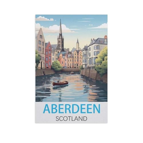 Aberdeen Schottland，3D Puzzle 1000 Stück, Holz Montiert DIY Puzzle Montage Spielzeug Für Kinder, Holz Puzzle Holz Geschenk（75x50cm）-FU80 von YYHMKBYY