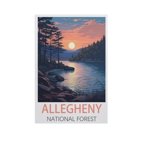 Allegheny National Forest，Puzzle 1000 Teile Papier Puzzle Erwachsene Kinder Lernspielzeug Familie Dekompressionsspiel（38x26cm）-FS57 von YYHMKBYY