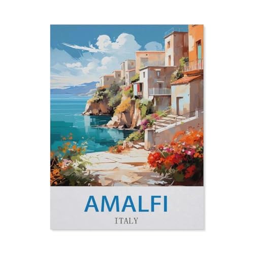 Amalfi, Italien – Vintage Reiseplakat，Puzzle 1000 Teile Erwachsene Kinde Spaß Lernspielzeug Geschenke（38x26cm）-CV11 von YYHMKBYY
