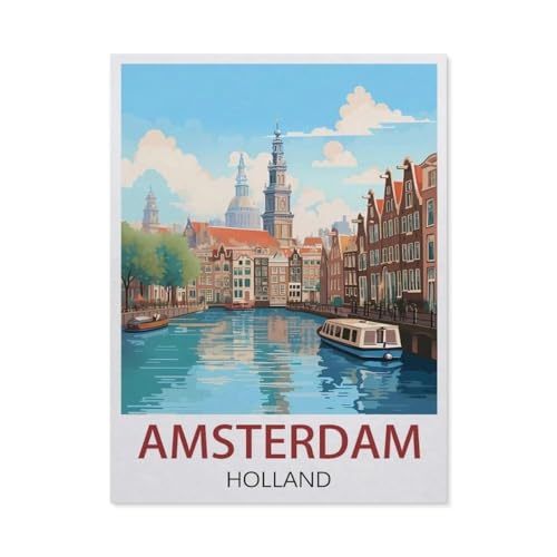 Amsterdam Niederlande，Puzzles 1000 Teile für Erwachsene, Klassische Puzzle Teenager Puzzle Perfektes Pädagogisches Geschenk für Jungen Und Mädchen（38x26cm）-EW57 von YYHMKBYY