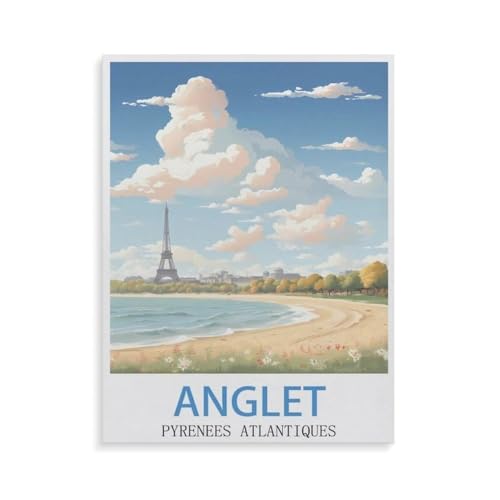 Anglet Pyrenäen Atlantiques，1000 Teile, Puzzle Aus Holz Für Erwachsene Und Kinder Ab 12 Jahren, Lernspielzeug（75x50cm）-GQ76 von YYHMKBYY