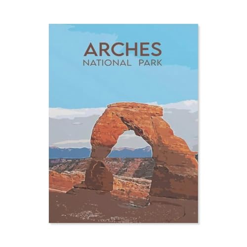 Arches National Park Vintage Reiseposter，Puzzles 1000 Teile für Erwachsene, Klassische Puzzle Jungen Mädchen Puzzle für Kinder Teenager Lernspiel Spielzeug（75x50cm）-BJ59 von YYHMKBYY