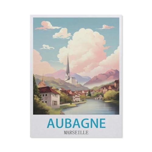 Aubagne Marseille，3D Puzzle 1000 Stück, Holz Montiert DIY Puzzle Montage Spielzeug Für Kinder, Holz Puzzle Holz Geschenk（75x50cm）-GQ6 von YYHMKBYY
