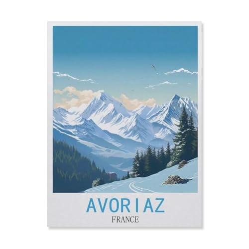 Avoriaz, Frankreich，Papier Puzzle 1000 Stück Adult Toys Dekompressionsspiel（38x26cm）-DN36 von YYHMKBYY